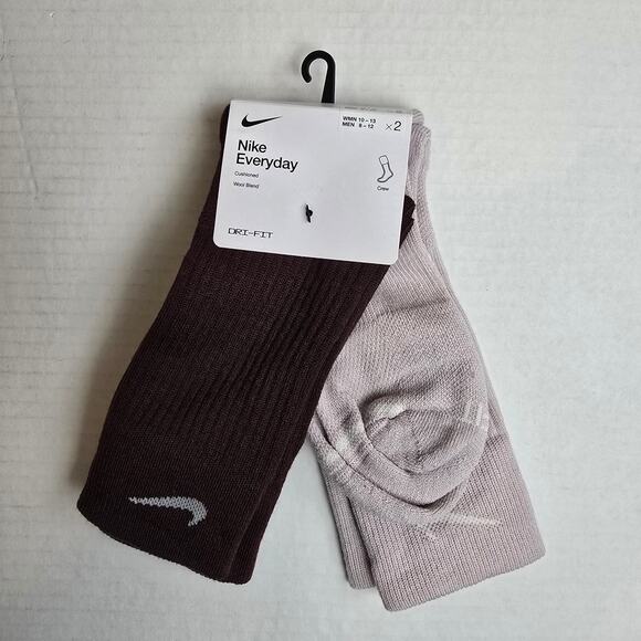 Nike Everyday Wool Blend Cushioned Crew Socks Size W10-13/M8-12 DQ6394-907 - Picture 1 of 2